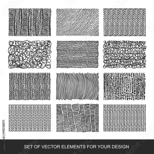 Collection of textures, brushes, graphics, design element. Hand-drawn. Abstract background. Modernistic Art.