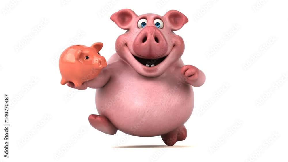 Fun pig running - 3D Animation Fun pig running - 3D Animation