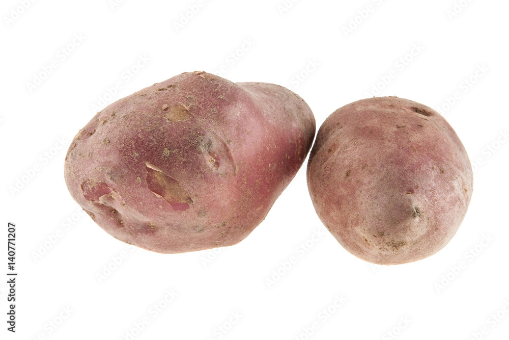 Raw potatoes isolated on white background Raw potatoes isolated on white background