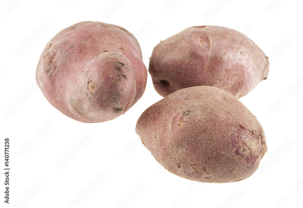 Raw potatoes isolated on white background Raw potatoes isolated on white background