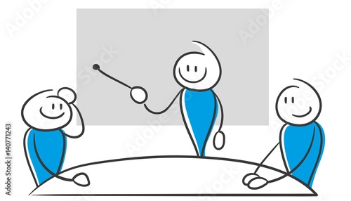 Stick Figure Series Blue / Unterricht Meeting