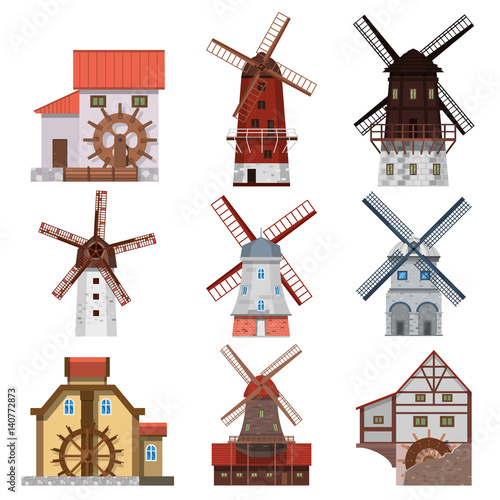 Traditional windmills and water mills