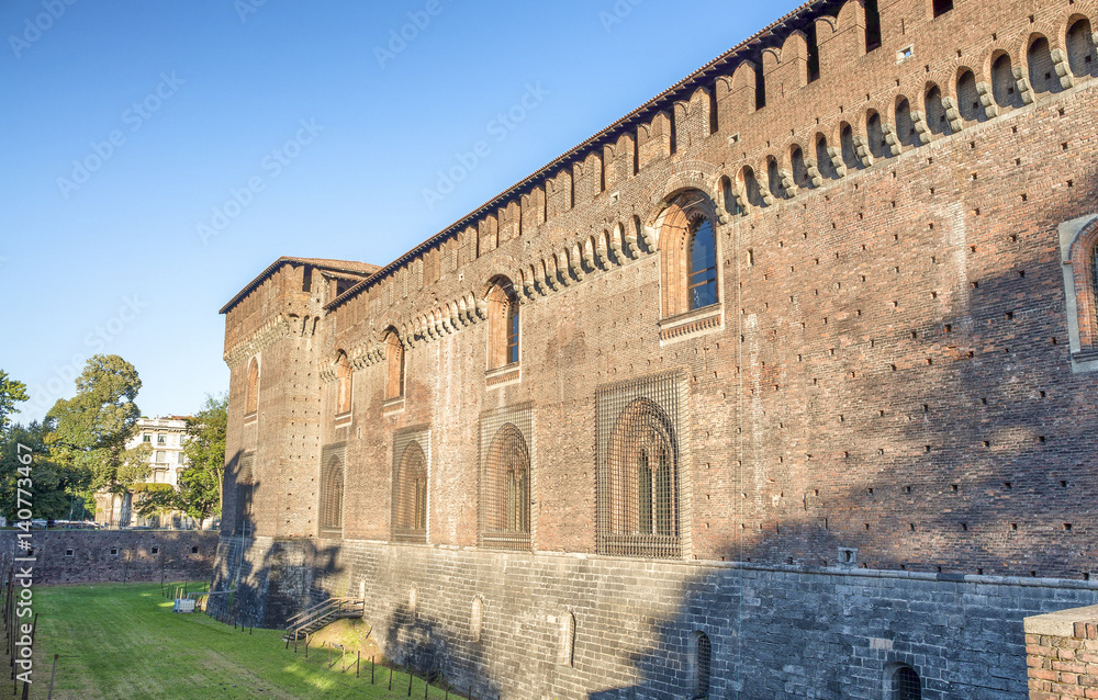 Sforza Castle, Milan. Beautiful exterior view