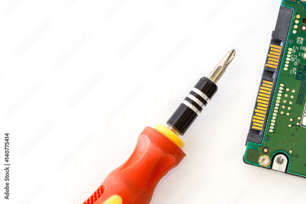 screw driver fix computer harddisk