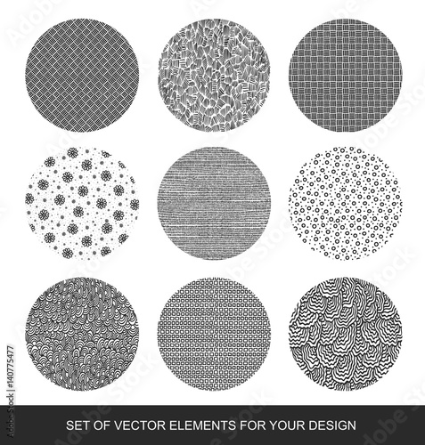 Collection of textures, brushes, graphics, design element. Hand-drawn Memphis. Abstract background. Modernistic Art.