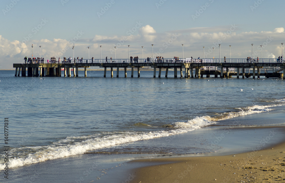 Peacefully morning view on Baltic Sea coast