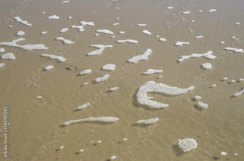 Meerschaum of sea wave on the beach