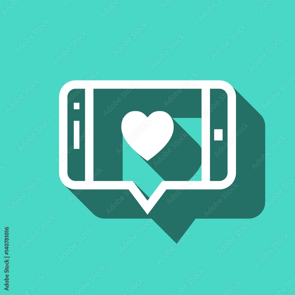 message or love chat on smartphone icon stock vector illustration flat design message or love chat on smartphone icon stock vector illustration flat design