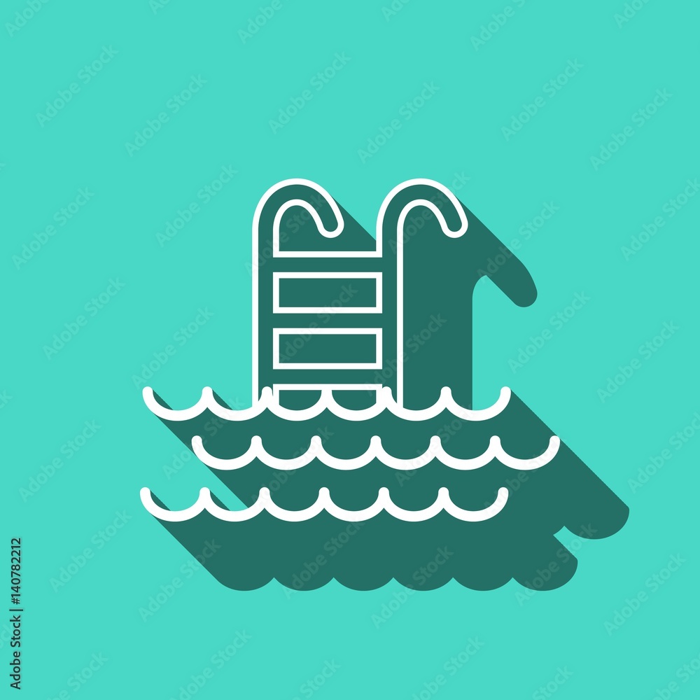 Pool isolated minimal single flat linear icon Ladder line vector icon for websites and mobile minimalistic flat design Pool isolated minimal single flat linear icon Ladder line vector icon for websites and mobile minimalistic flat design