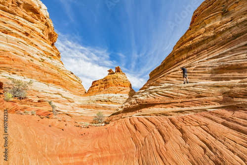 USA, Arizona, Page, Paria Canyon, Vermillion Cliffs Wilderness, Coyote Buttes, red stone pyramids and buttes