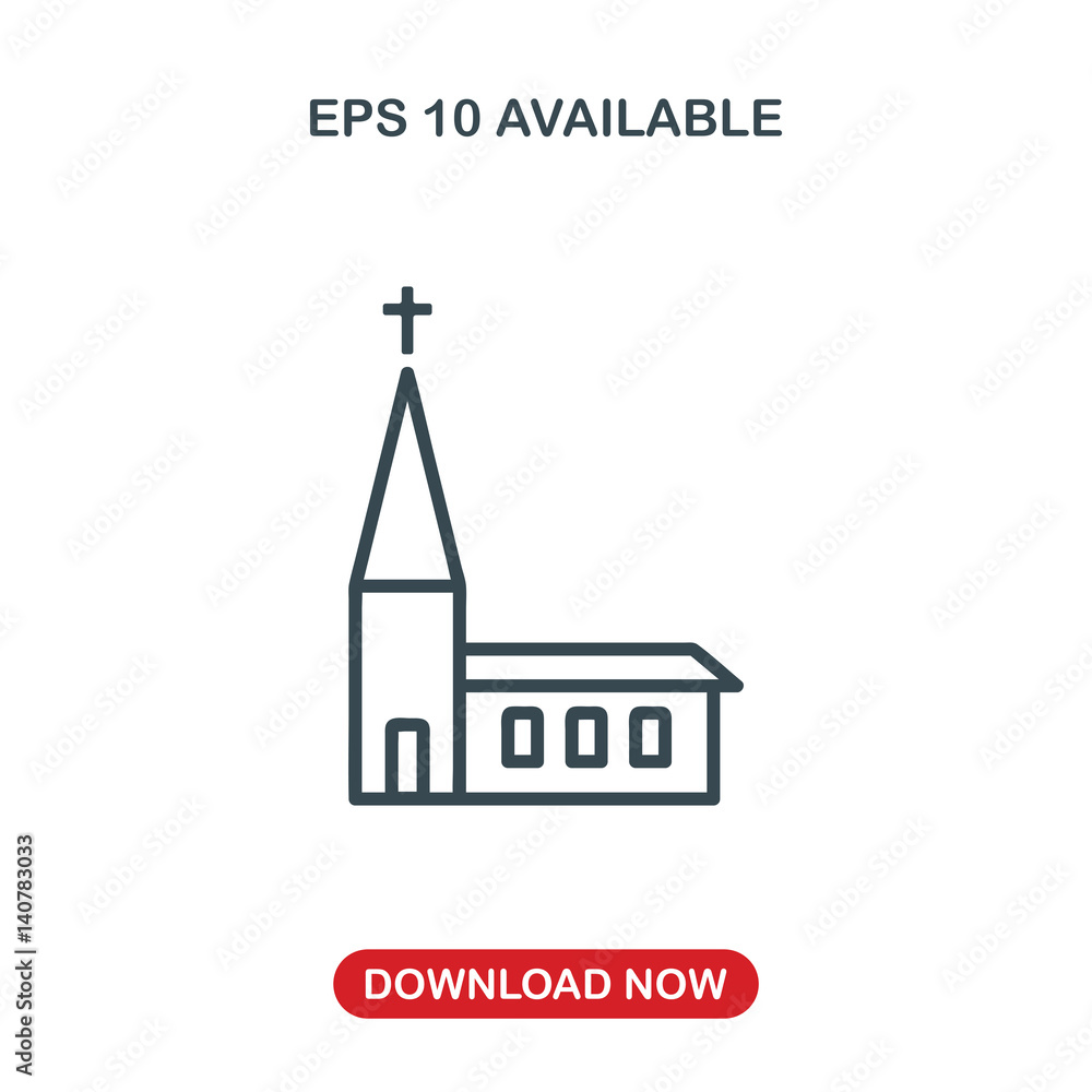 Fototapeta premium Church icon vector