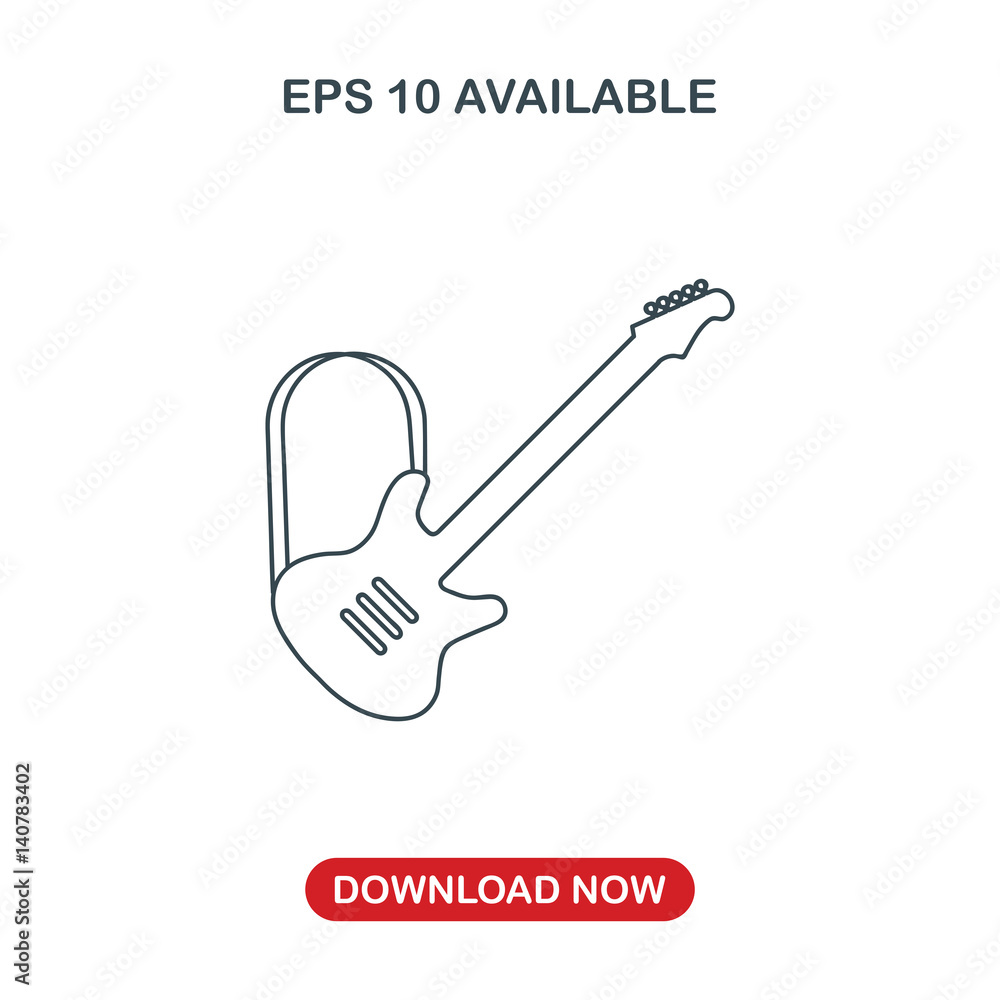 Electric guitar icon vector Electric guitar icon vector
