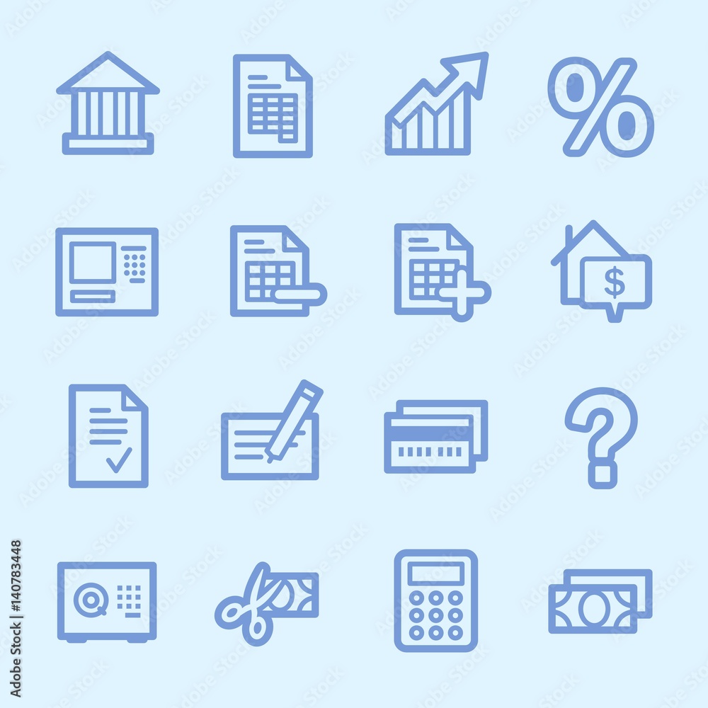 Finance and banking, credit card and cash, atm and rent, tax and mortgage, web vector stock icons Finance and banking, credit card and cash, atm and rent, tax and mortgage, web vector stock icons