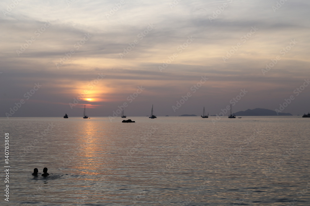 The background of the sea and Sun set. The background of the sea and Sun set.