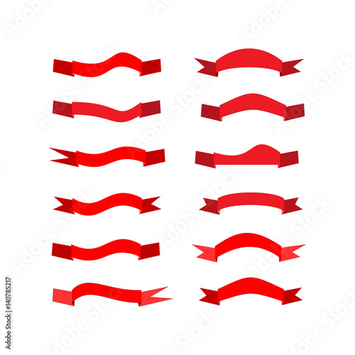 Flat ribbon red set