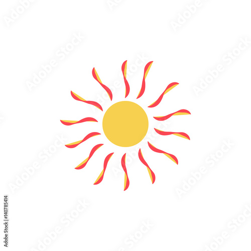 The sun sign on white background