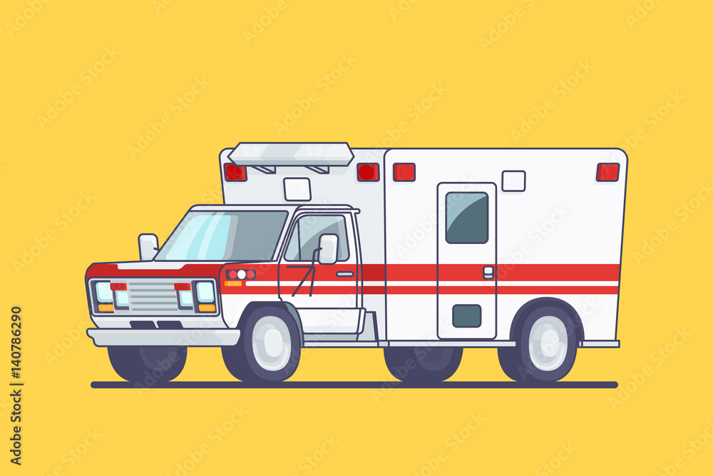 Cartoon ambulance car