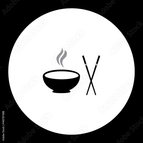 hot food bowl and japan food stick isolated icon eps10