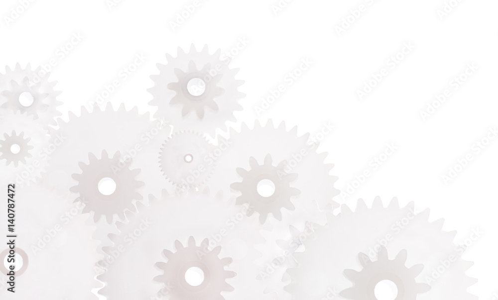 group of gears isolated on white