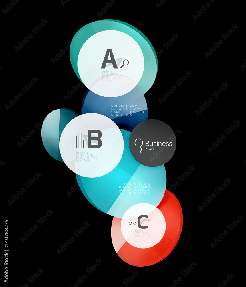Glossy glass circle banner design template Glossy glass circle banner design template