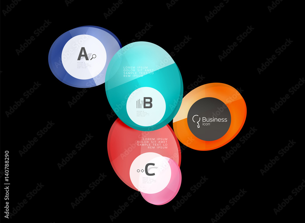 Glossy glass circle banner design template Glossy glass circle banner design template