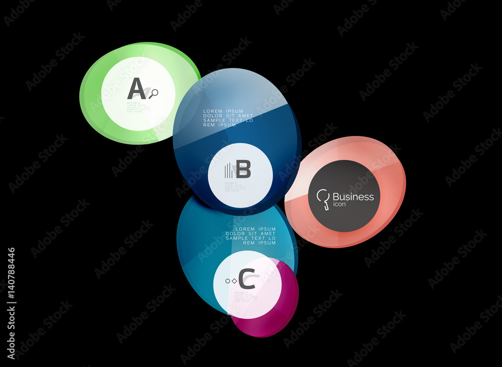 Glossy glass circle banner design template Glossy glass circle banner design template