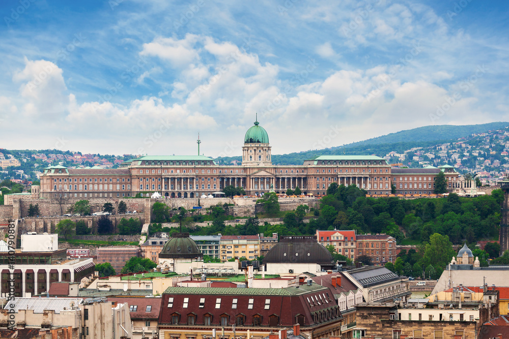 Budapest Royal Castle. Panorama of the city of Budapest with the palace. Hungary.