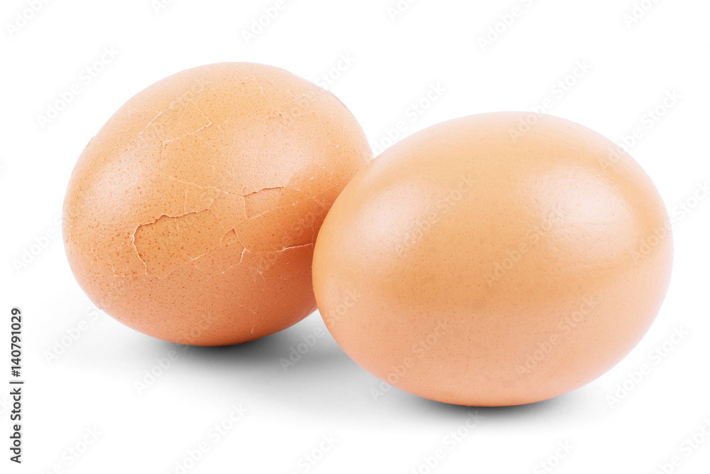 Single brown chicken egg isolated on white Single brown chicken egg isolated on white