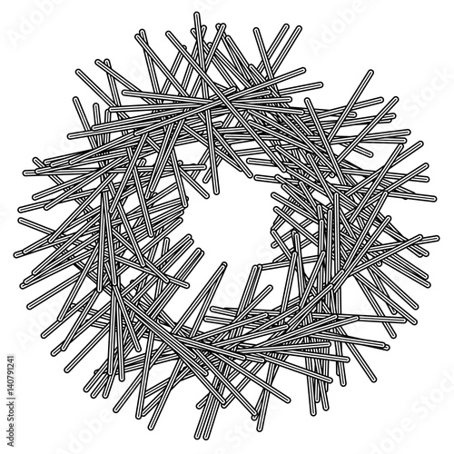 Random intersecting lines abstract geometric pattern. Artistic geometric illustration