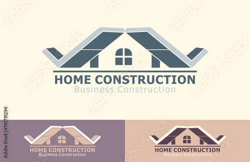 w abstract home construction logo