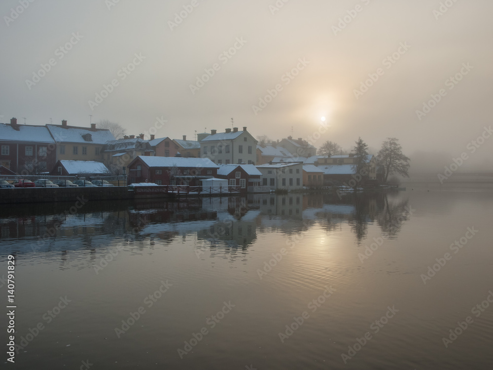 Winter fog in Eskilstuna
