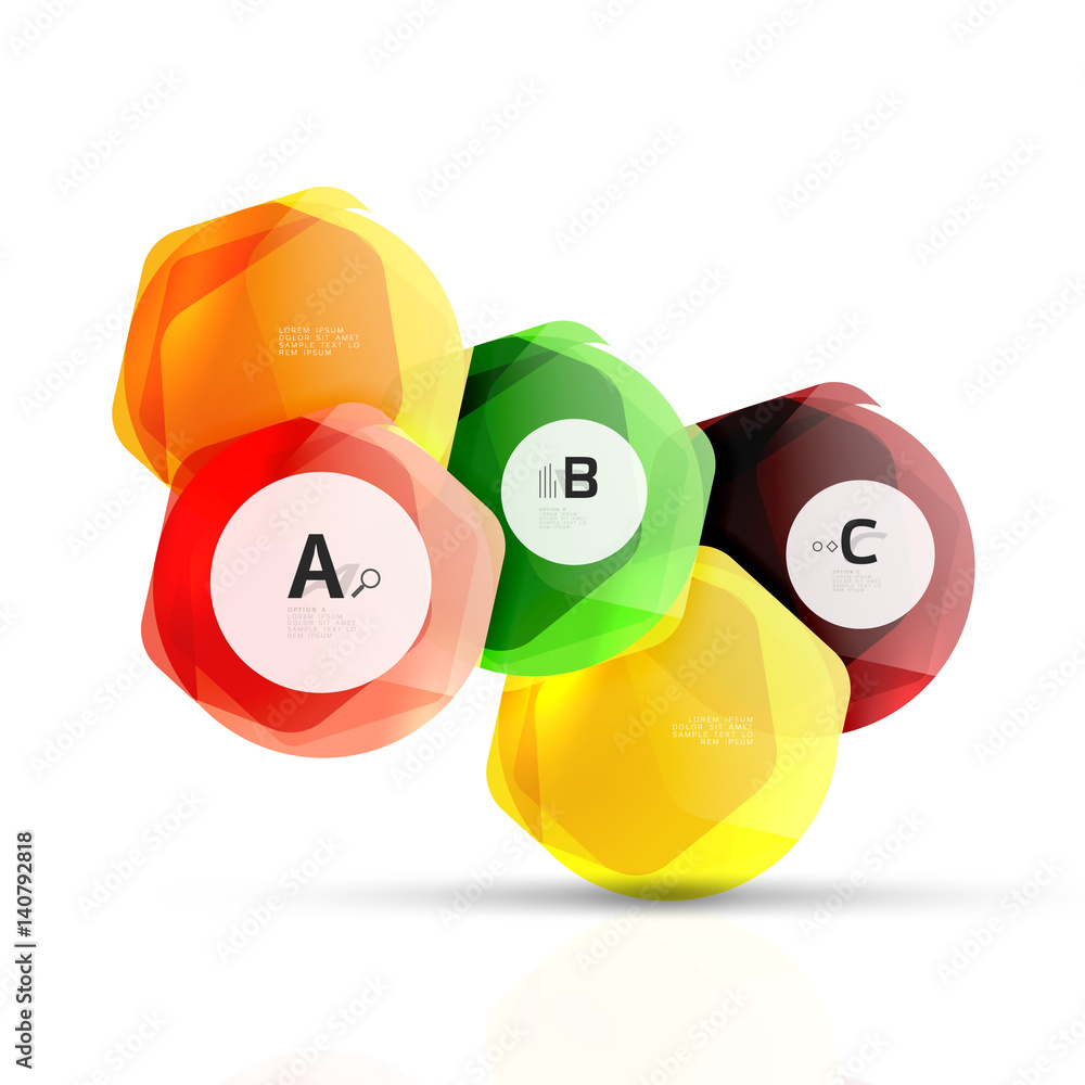Glass glossy shiny hexagon web elements Glass glossy shiny hexagon web elements