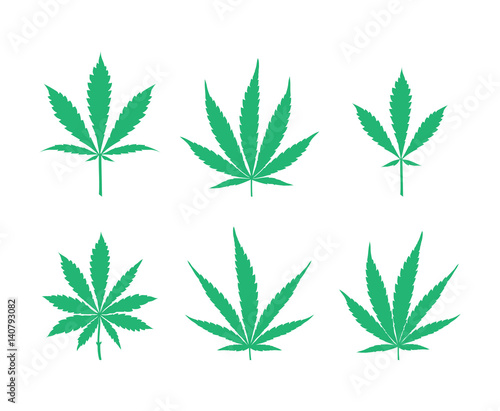 Vector cannabis leaves set