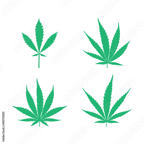 Vector cannabis leaves set