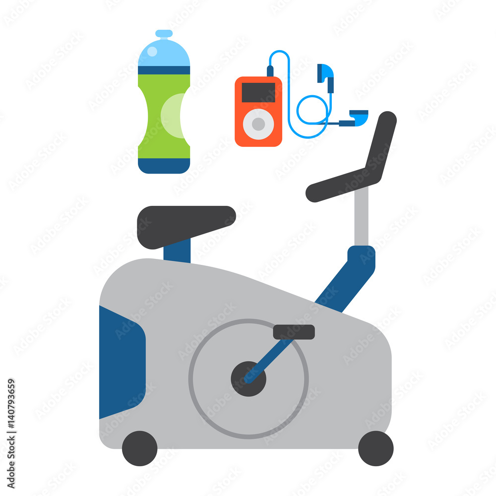 Flat icons set of fitness sport equipment and healthy lifestyle exercise supplements well-being body modern design style vector icons collection. Flat icons set of fitness sport equipment and healthy lifestyle exercise supplements well-being body modern design style vector icons collection.