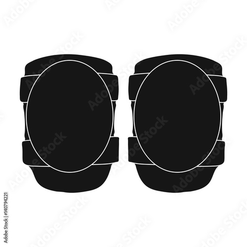 Protective knee pads for cyclists. Protection for athletes.Cyclist outfit single icon in black style vector symbol stock illustration.