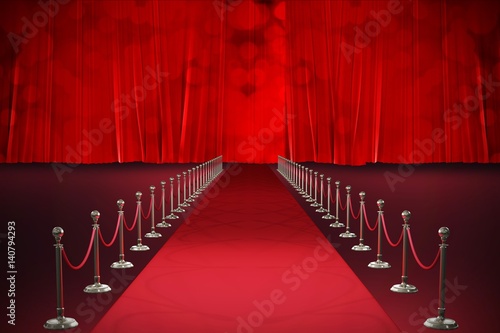 Photos Composite image of digitally generated image of red carpet event