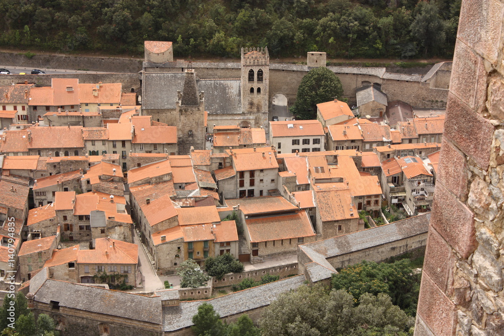 Village fortifié de Villefranche de Conflent dans les Pyrénées orientales, France