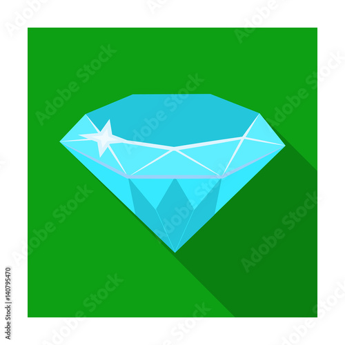 Gem diamond. A valuable prize in the casino.Kasino single icon in flat style vector symbol stock illustration.