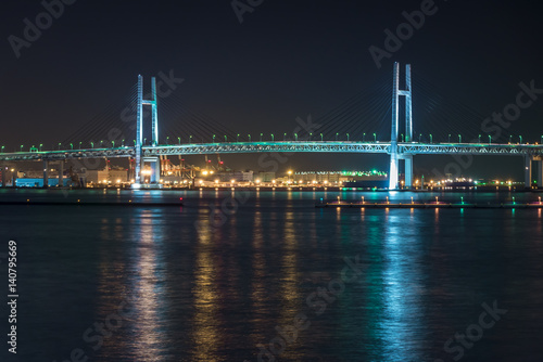 Yokohama Bay Bridge at night - 夜の横浜ベイブリッジ