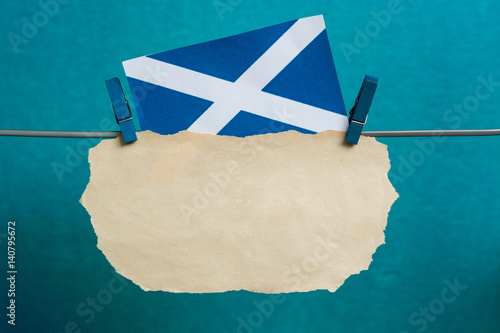 cotland, the Saltire - Scottish Indeflag of Spendence and  flag of the United Kingdom (The Union Flag) 
   photo