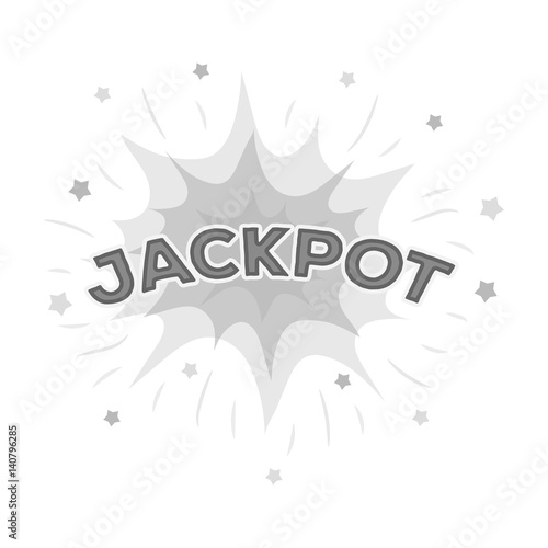 Jackpot, winnings at the casino. The greatest win in the game club.Kasino single icon in monochrome style vector symbol stock illustration.