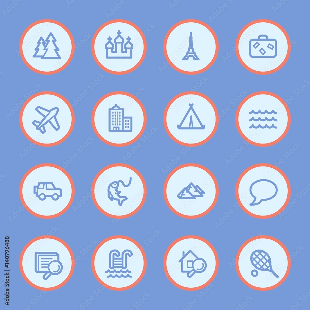Travel web icons set Travel web icons set