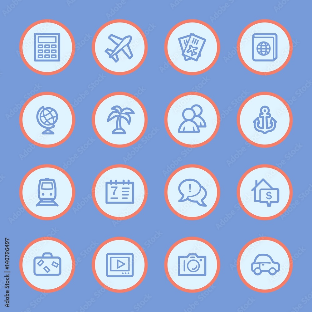 Travel web icons set Travel web icons set