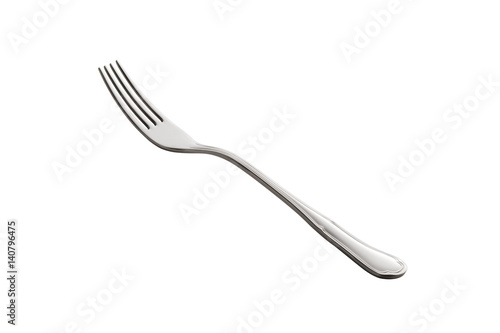 Steel fork isolated on white background
