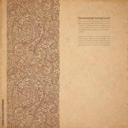 Vector ornate background with copy space photo