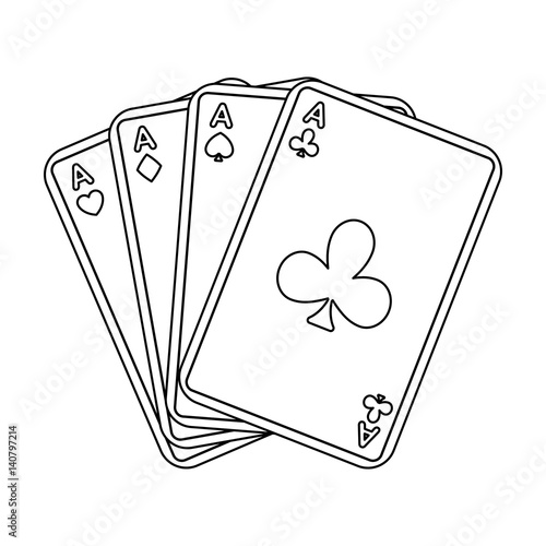 Playing plastic cards for playing poker in the casino. A popular game in the casino.Kasino single icon in outline style vector symbol stock illustration.