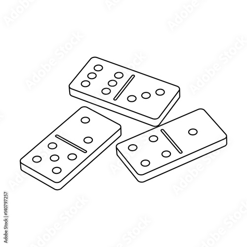 Dominoes for playing in the casino. Gambling for money.Kasino single icon in outline style vector symbol stock illustration.