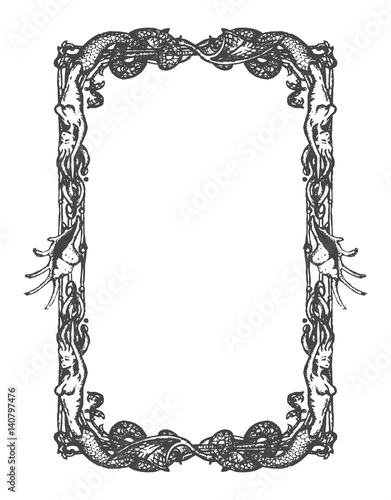 Vector vintage nautical and marine frame