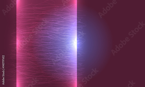 Abstract vector object with lines and lightning